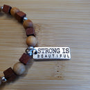 Strong is Beautiful in Wooden Beads Bracelet (MW) | Mamabug ReCreations - Artisan Jewelry