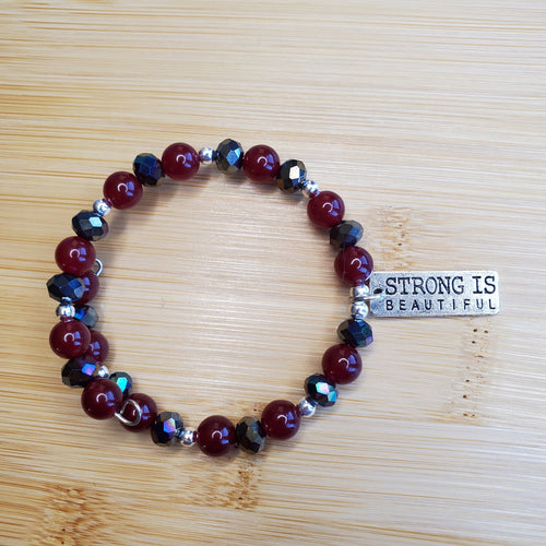 Strong is Beautiful in Red Brilliance Bracelet (MW) | Mamabug ReCreations - Artisan Jewelry