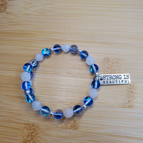 Strong is Beautiful in Mystic Blue Aura Bracelet (MW) | Mamabug ReCreations - Artisan Jewelry