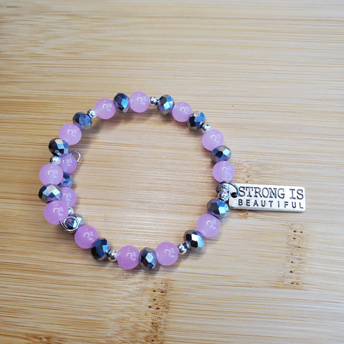 Strong is Beautiful in Pink Brilliance Bracelet (MW) | Mamabug ReCreations - Artisan Jewelry