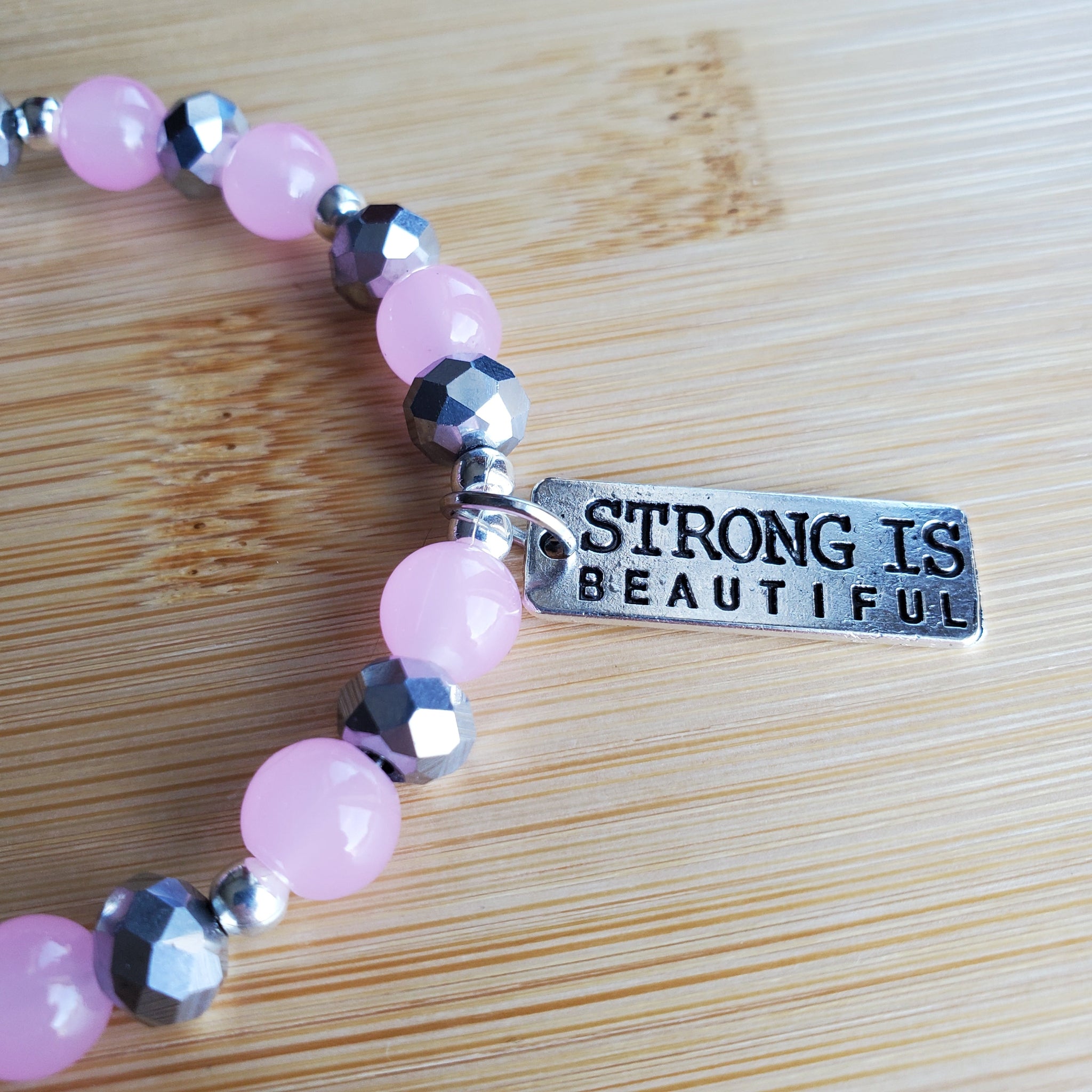 Strong is Beautiful in Pink Brilliance Bracelet (MW) | Mamabug ReCreations - Artisan Jewelry