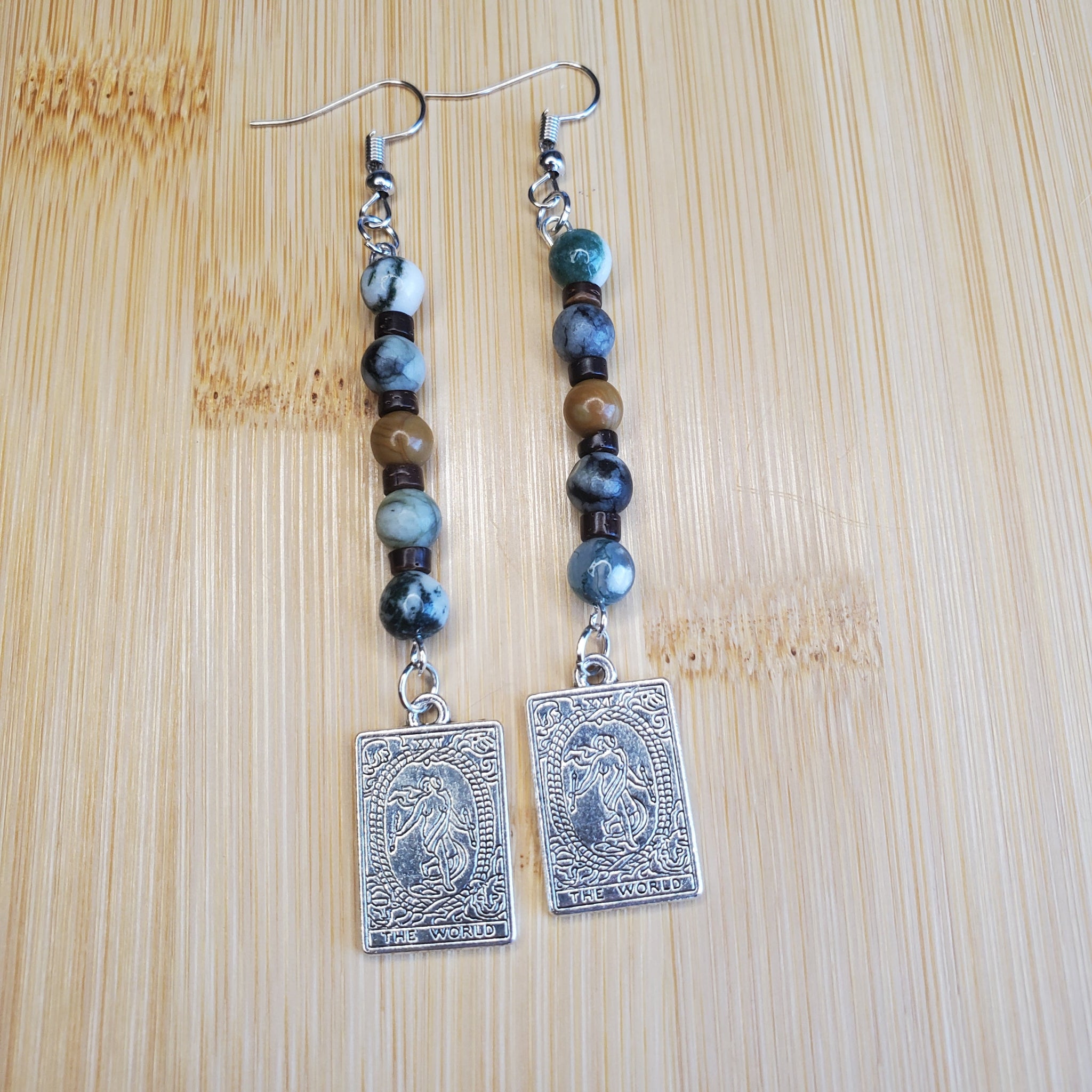 The World Tarot Charm Earrings | Mamabug ReCreations - Artisan Jewelry