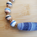 Purple Matte Botswana Stone with Tibetan Agate Beads Bracelet (W) | Mamabug ReCreations - Artisan Jewelry