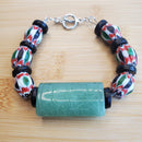 Green Jade and African Chevron Beads Bracelet (W) | Mamabug ReCreations - Artisan Jewelry