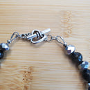 Amethyst Glass with Platinum and Obsidian Beads Bracelet (W) | Mamabug ReCreations - Artisan Jewelry