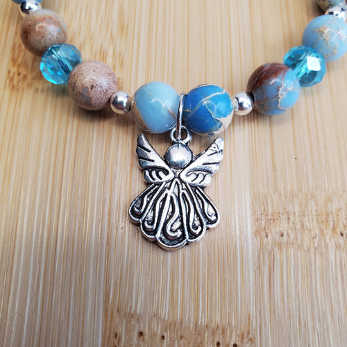 Carolina Blue Angel Bracelet (MW) | Mamabug ReCreations
