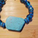 Turquoise with Blue Mala Beads Bracelet (W) | Mamabug ReCreations - Artisan Jewelry