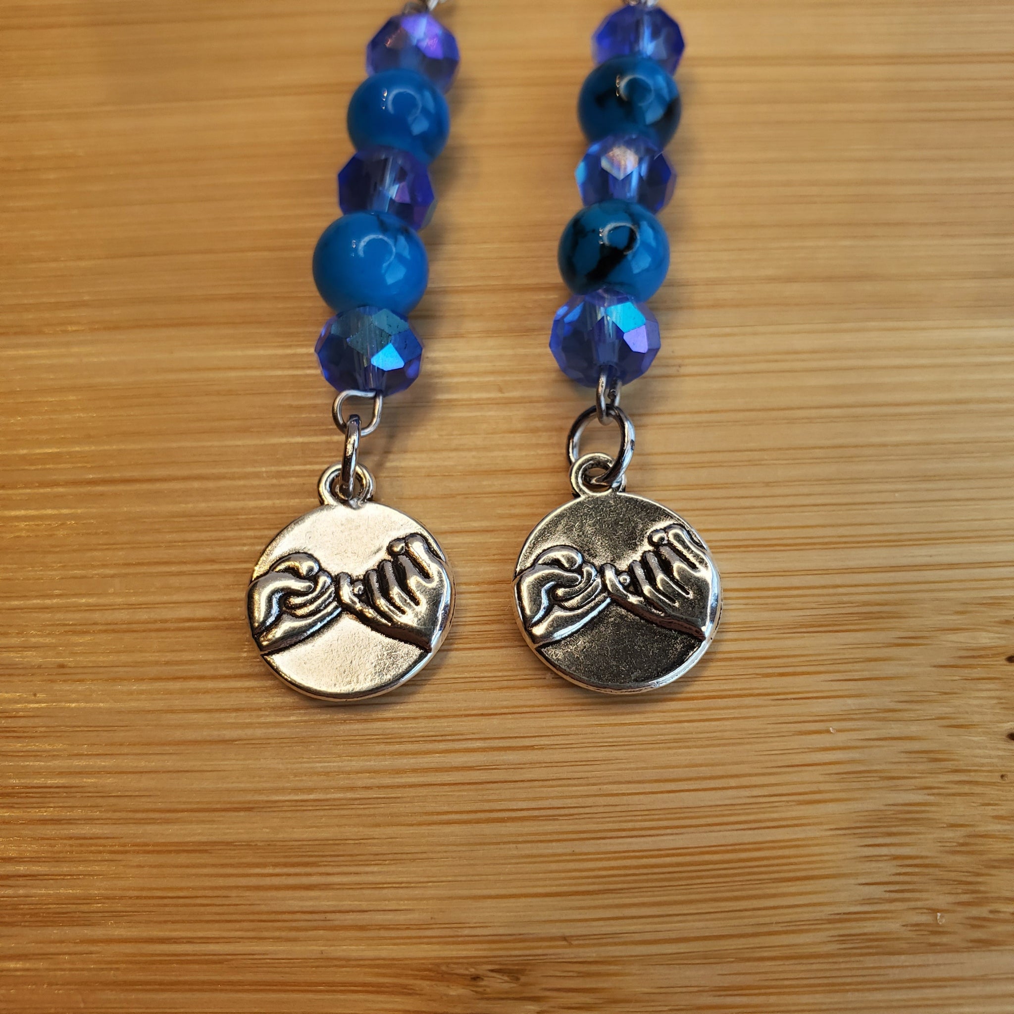 Blue Pinkie Promise Earrings | Mamabug ReCreations