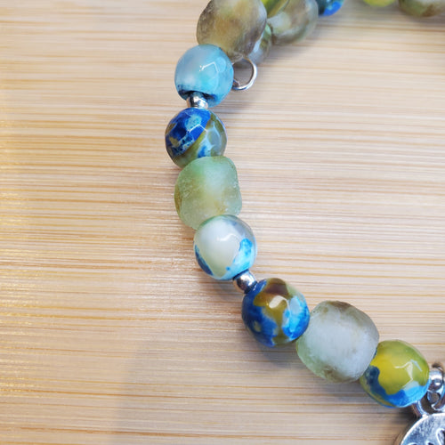 Well Behaved Women Bracelet - Earth Swirl Recycled Glass (MW) | Mamabug ReCreations