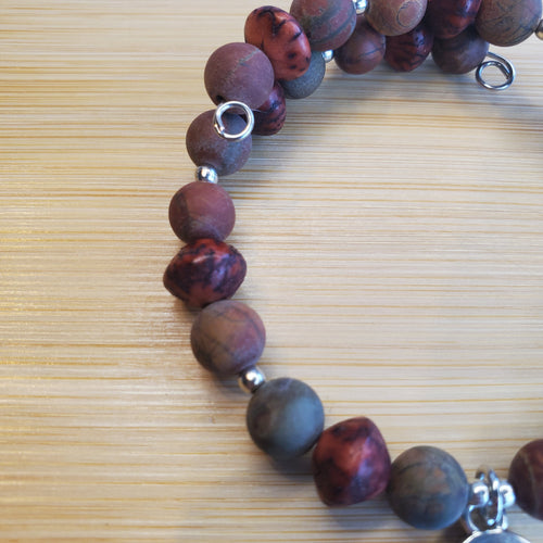 Well Behaved Women Bracelet - Picasso Jasper & Red Brick Recycled Seed (MW) | Mamabug ReCreations