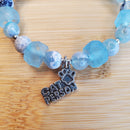 Cat Person Bracelet - Sky Blue Jasper & Recycled Sea Glass (MW) | Mamabug ReCreations
