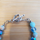Angelite Focal Bracelet - Sky Blue Jasper & Czech Fire Polished Glass (W) | Mamabug ReCreations