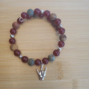 I Love You Bracelet - Red Jade & Matte Red Creek Jasper (MW) | Mamabug ReCreations