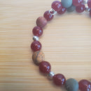 I Love You Bracelet - Red Jade & Matte Red Creek Jasper (MW) | Mamabug ReCreations
