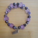 Cat Person Bracelet - Crackle Agate & Candied Purple Sea Glass (MW) | Mamabug ReCreations