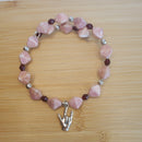 I Love You Bracelet - Pink Diamond & Siam Bicone Czech Glass (MW) | Mamabug ReCreations