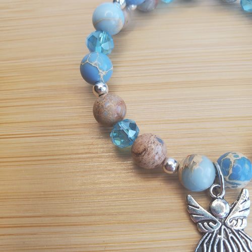 Carolina Blue Angel Bracelet (MW) | Mamabug ReCreations