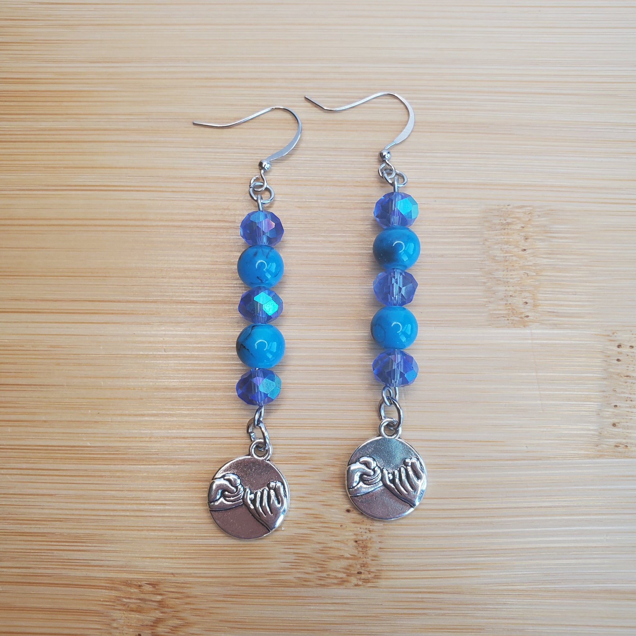 Blue Pinkie Promise Earrings | Mamabug ReCreations
