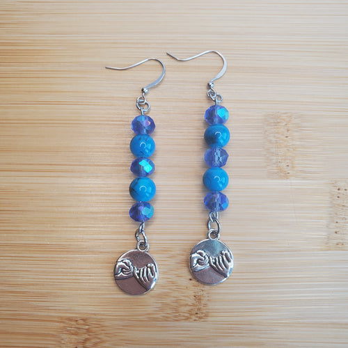 Blue Pinkie Promise Earrings | Mamabug ReCreations