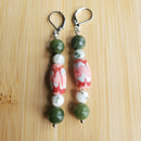 Pink Chevron & Green Jade Jewelry Set (MW) | Mamabug ReCreations - Artisan Jewelry