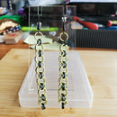 Electric Lime & Black Helm Chainmaille Earrings | Mamabug ReCreations - Artisan Jewelry