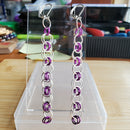 Purple & Silver Helm Chainmaille Earrings | Mamabug ReCreations - Artisan Jewelry