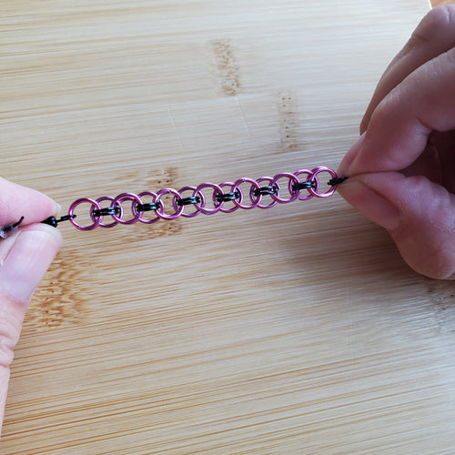 Pink Ladies Helm Chainmaille Earrings | Mamabug ReCreations - Artisan Jewelry