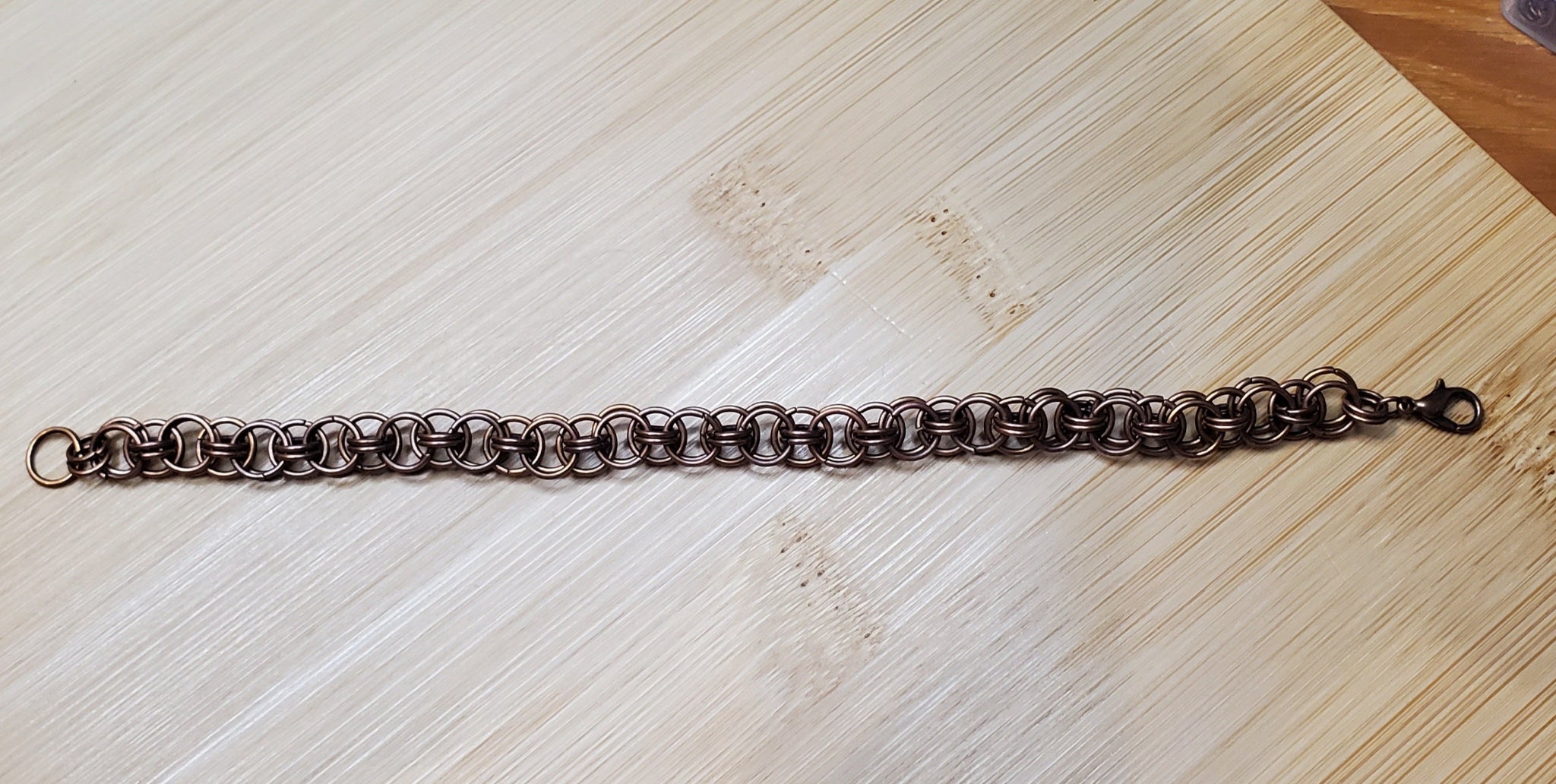 Antique Copper Helm Chainmaille Bracelet | Mamabug ReCreations - Artisan Jewelry
