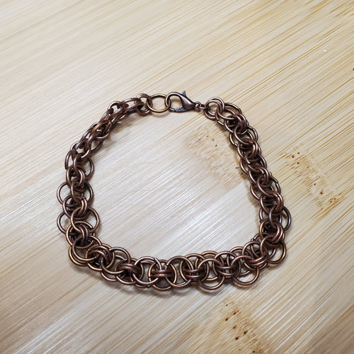 Antique Copper Helm Chainmaille Bracelet | Mamabug ReCreations - Artisan Jewelry