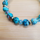 Teal Mosaic Glass & Crystal Bracelet (MW)