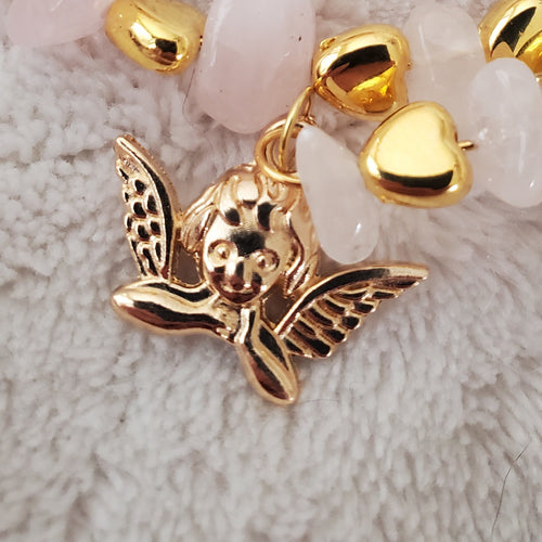White and Gold Angel Bracelet | Mamabug ReCreations - Artisan Jewelry