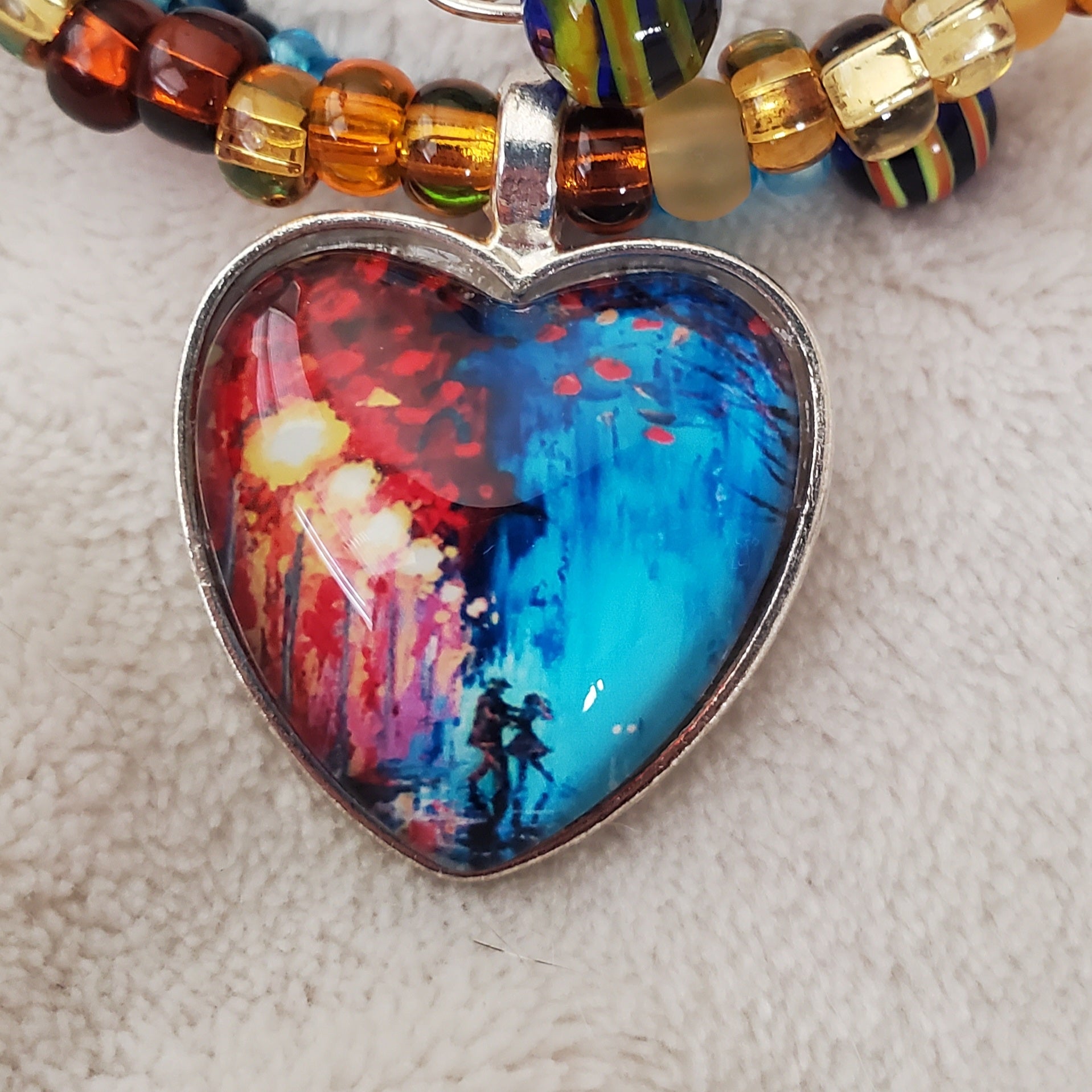 Dancing Couple Bracelet - Blue and Brown (MW) | Mamabug ReCreations - Artisan Jewelry