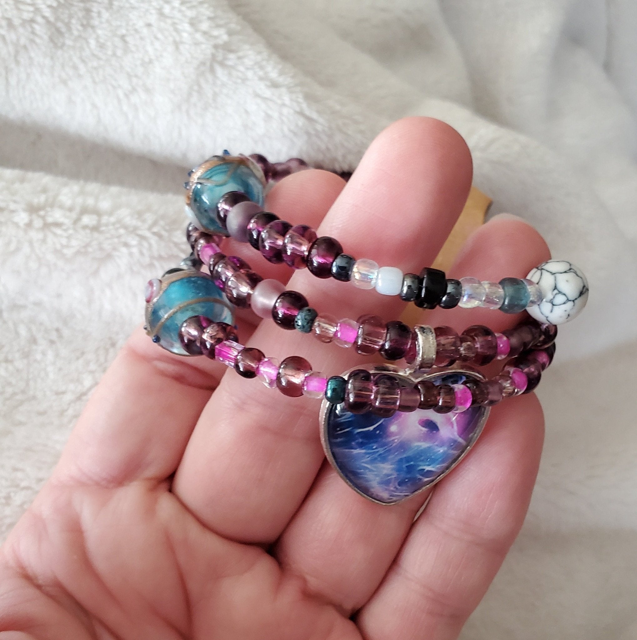 Purple Electric Seas Bracelet (MW) | Mamabug ReCreations - Artisan Jewelry