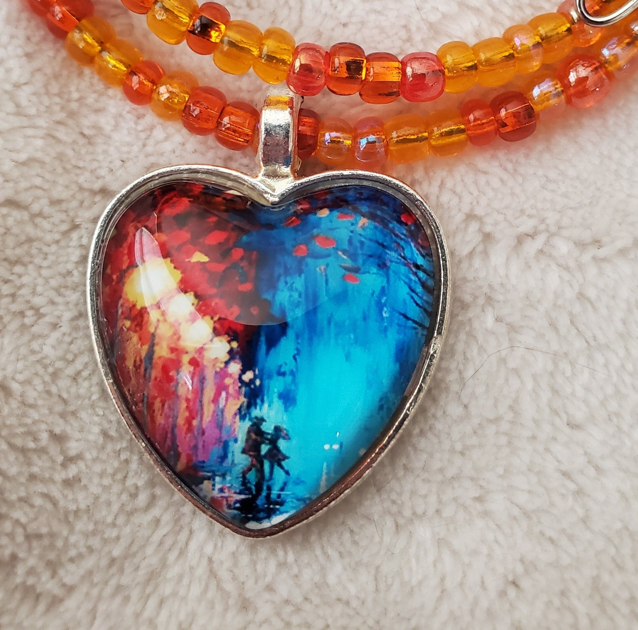 Dancing Couple Bracelet - Blue and Orange (MW) | Mamabug ReCreations - Artisan Jewelry