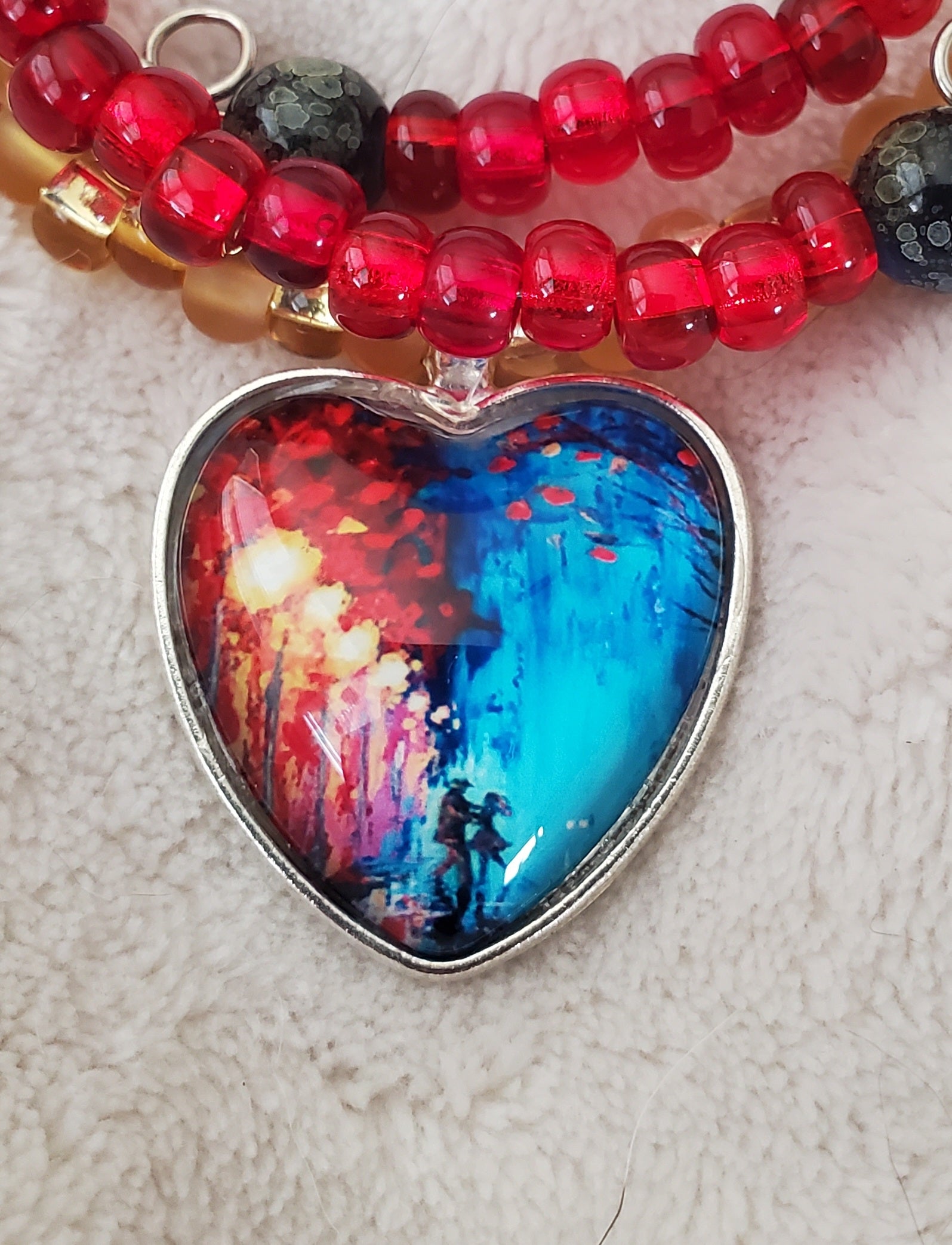 Dancing Couple Bracelet - Red and Gold (MW) | Mamabug ReCreations - Artisan Jewelry