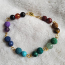 Chakra and Lava Bead Bracelet | Mamabug ReCreations - Artisan Jewelry