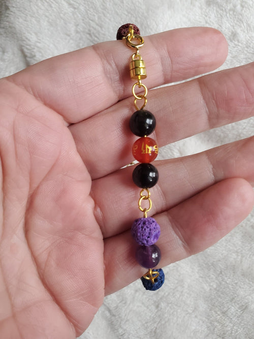 Chakra and Lava Bead Bracelet | Mamabug ReCreations - Artisan Jewelry