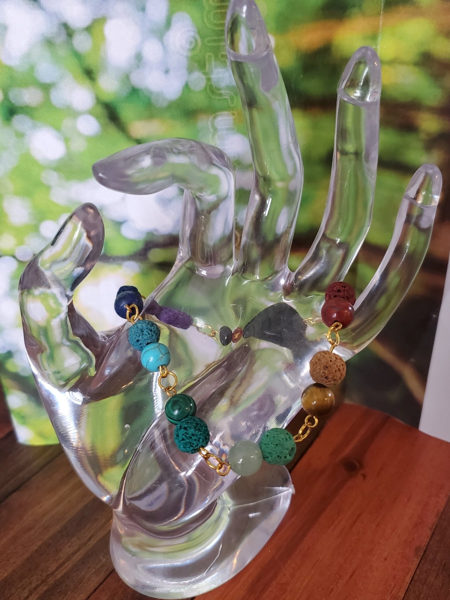Chakra and Lava Bead Bracelet | Mamabug ReCreations - Artisan Jewelry