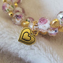White and Blush Pink Love Bracelet (MW) | Mamabug ReCreations - Artisan Jewelry