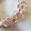 White and Blush Pink Love Bracelet (MW) | Mamabug ReCreations - Artisan Jewelry