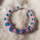 Pink Flowers Bracelet - Blue Edition (MW) | Mamabug ReCreations - Artisan Jewelry