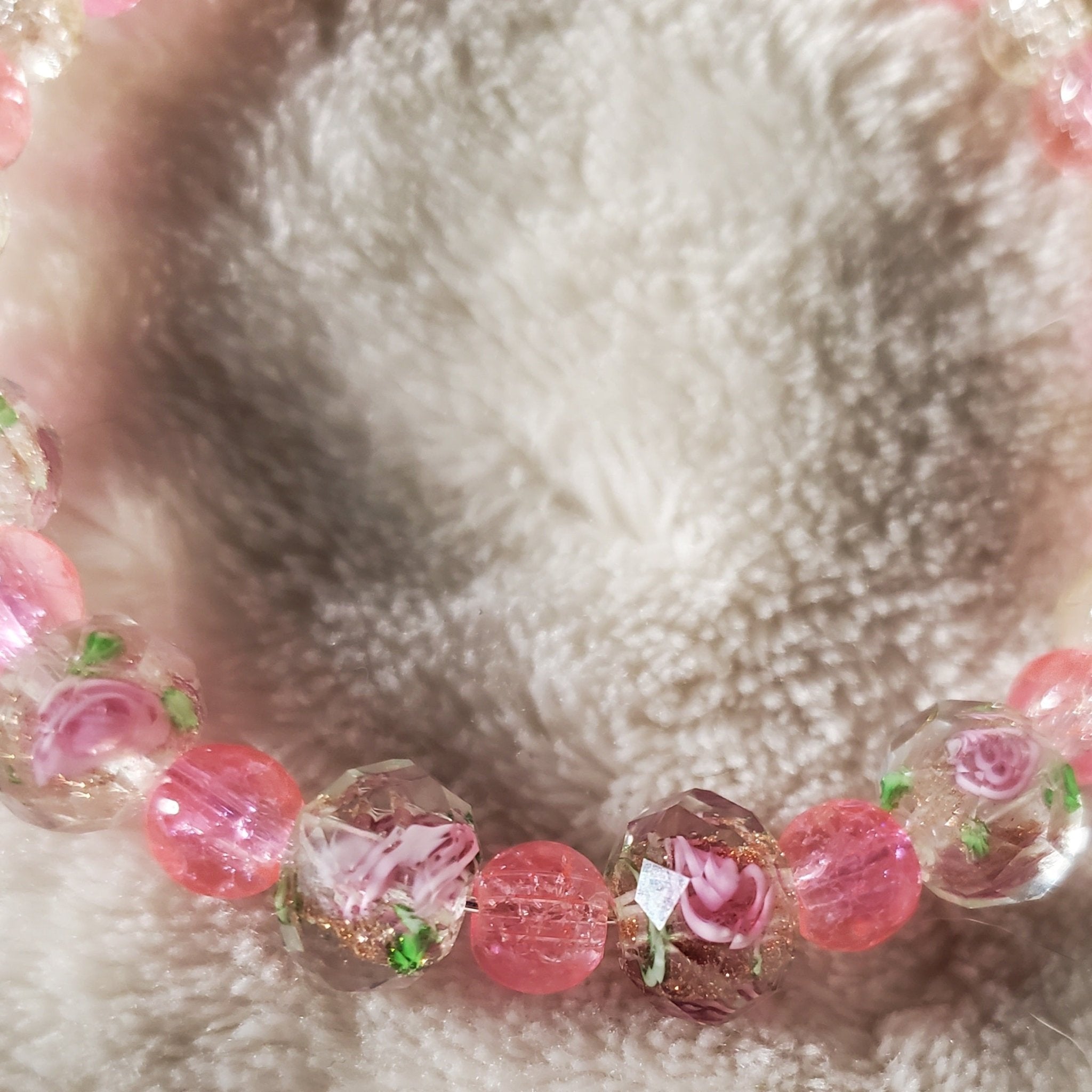 Pink Flowers Bracelet - Clear Edition (MW)