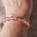 Pink Flowers Bracelet - Clear Edition (MW) | Mamabug ReCreations - Artisan Jewelry