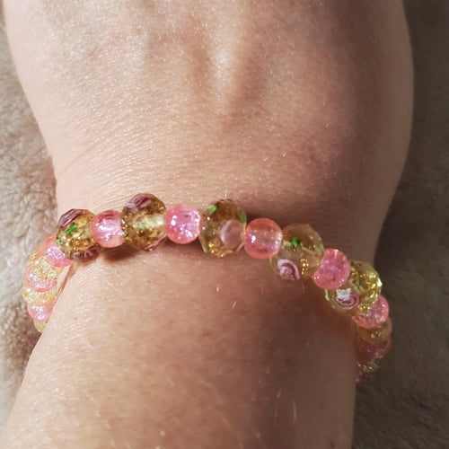 Pink Flowers Bracelet - Blush Pink Edition (MW) | Mamabug ReCreations - Artisan Jewelry