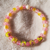 Pink Flowers Bracelet - Yellow Edition (MW)