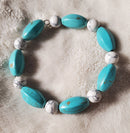 Turquoise and Marble Bracelet (MW) | Mamabug ReCreations - Artisan Jewelry