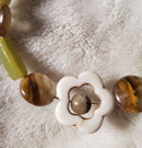 White Stone Flower Bracelet (MW) | Mamabug ReCreations - Artisan Jewelry