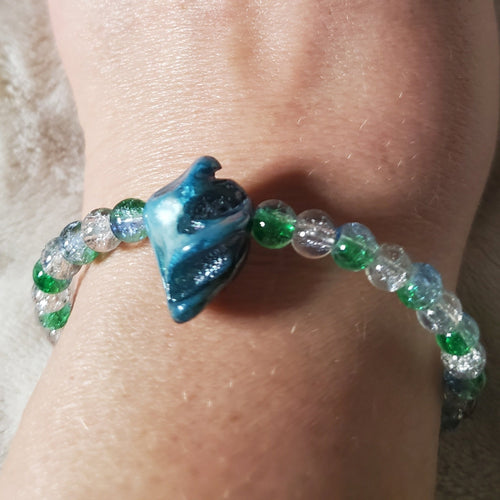 Pearly Blue Nugget Bracelet (MW) | Mamabug ReCreations - Artisan Jewelry