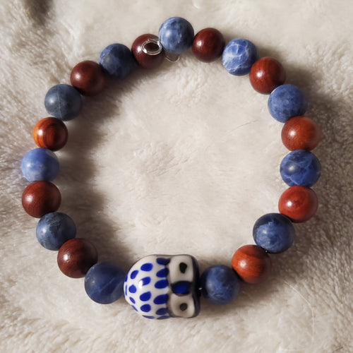 Blue Owl in the Night Bracelet (MW) | Mamabug ReCreations - Artisan Jewelry