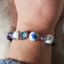 Lapis Lazuli Floral Bracelet (MW) | Mamabug ReCreations - Artisan Jewelry